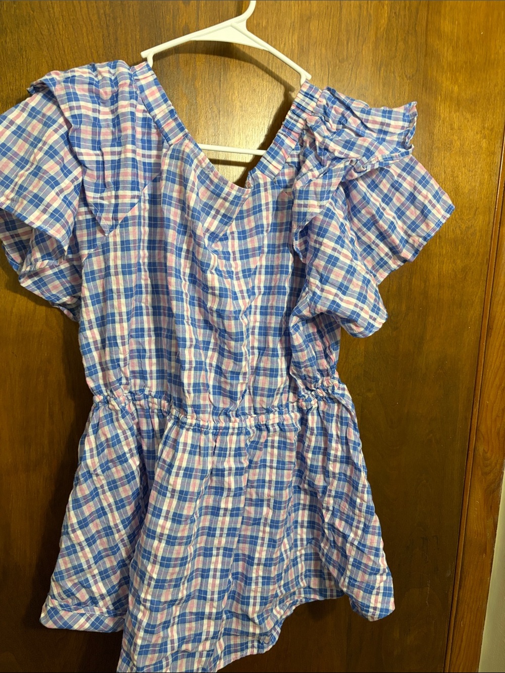 Haptics Pink & Blue Plaid Ruffle-Trim Casual Dress - Picture 5 of 5